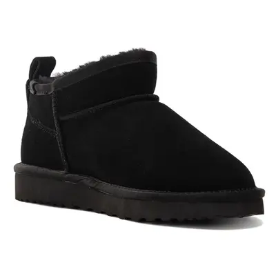 (AIRLIE-BLACK, UK WOMEN 7/UK MEN 7) Aus Wooli Australia Sheepskin Classic Ultra Mini Boots Airli