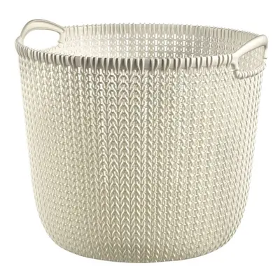 (Creamy white) Curver Storage Basket Knit Round Household Storage Box Basket Multi Colours