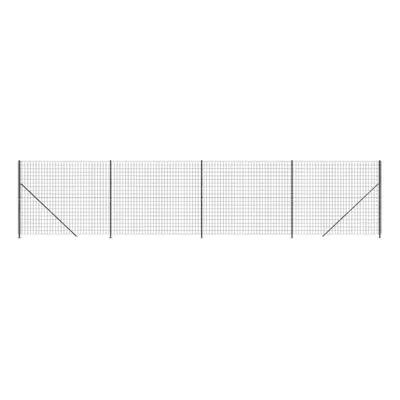 (anthracite, 1.6 x m) vidaXL Wire Mesh Fence Garden Wire Fencing Mesh with Flange Anthracite 2x2