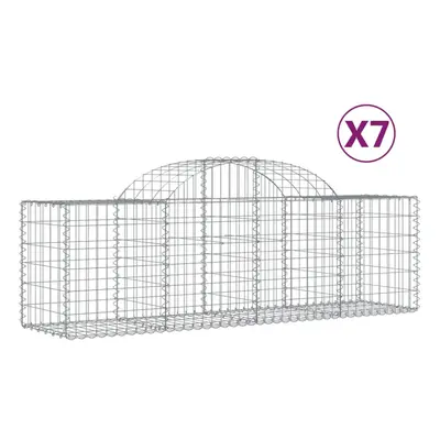 (200 x x 60/80 cm/7 pcs) vidaXL Arched Gabion Basket Stone Basket Gabion Retaining Wall Galvanis