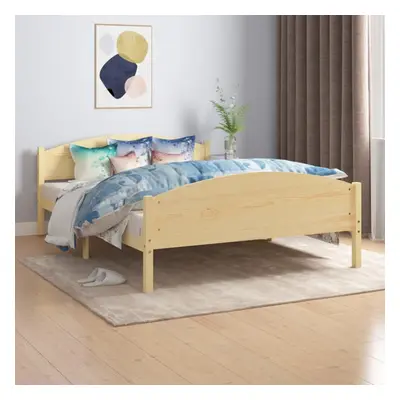 vidaXL Solid Pine Wood Bed Frame 140x200 cm Bedroom Furniture Wooden Bed Base