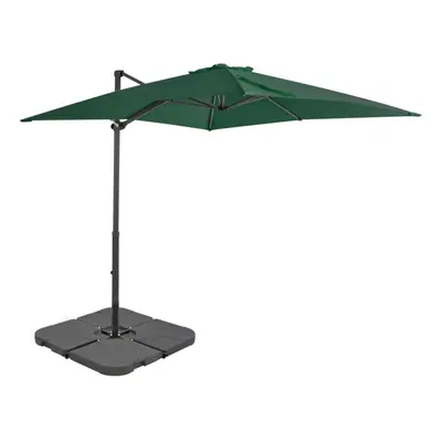 vidaXL Outdoor Umbrella with Portable Base Green