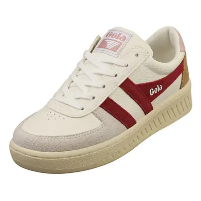 (8) Gola Grandslam Trident Womens Fashion Trainers in White Cerise