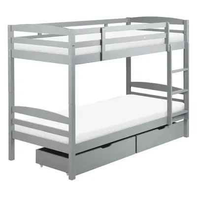 Bunk Bed with Drawers Wood REGAT x cm (EU Single) Grey