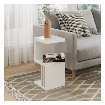 Frias High Gloss White Modern Side Table