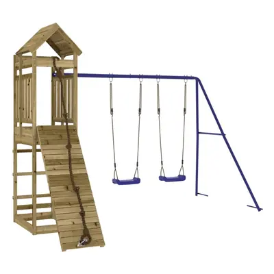 (solid impregnated pinewood) vidaXL Outdoor Playset Playhouse Play Tower Playground Set Solid Wo