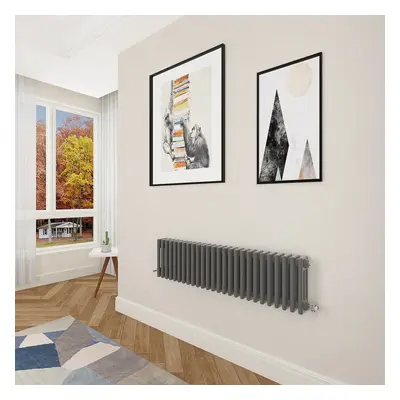 (300x1190mm Column) Designer cast iron radiator anthracite all sizes