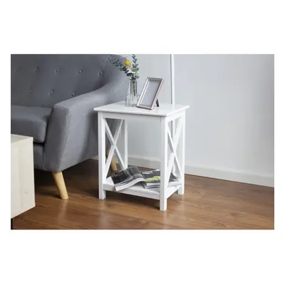 Side Table Bedside Night Stand Living Room Furniture X Shape Design