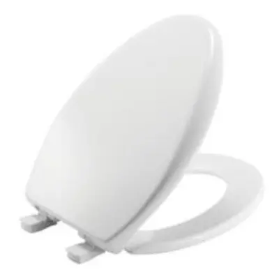 Bemis 1200E4000 Elongated Plastic Toilet Seat with STA-Tite, White