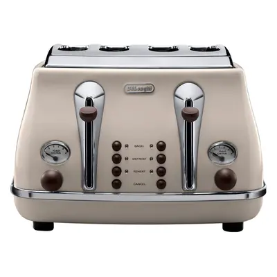 De'Longhi Icona Vintage CTOV4003.BG Slice Toaster - Beige