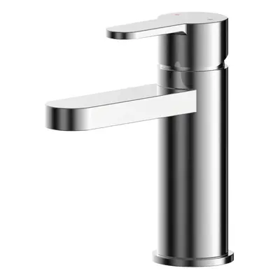 Round Mini Mono Basin Mixer Tap & Push Button Waste - Chrome