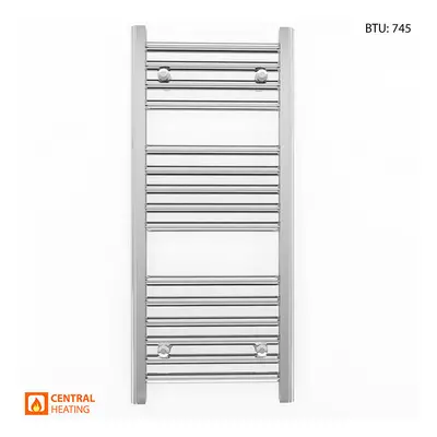 (350 x 800mm (BTU: 745)) Chrome Bathroom Designer Straight Towel Radiator