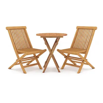 vidaXL Solid Wood Teak Garden Dining Set Piece Wooden Dining Table and Chair