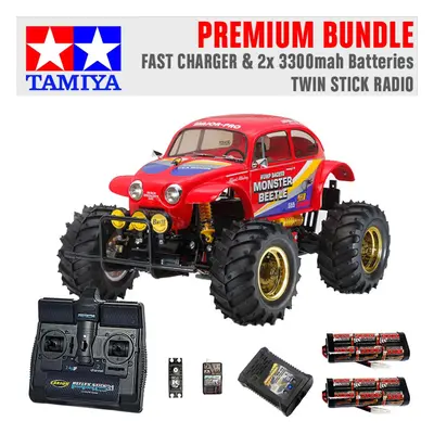 TAMIYA RC Monster Beetle off road 1:10 Premium Stick Radio Bundle