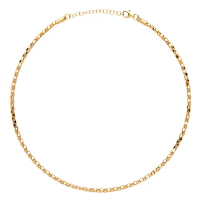 Jewelco London Ladies Yellow Gold-Plated Sterling Silver Piana Bead Choker Collarette Necklace 3