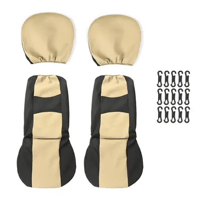 (Beige - Pcs) 2/4/9PCS Front Back Row Full Car Seat Cover Seat Protection Car Accessories