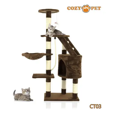 Cat Tree By Cozy Pet Sisal Scratching Post Kitten Cat Trees CT03-Choc