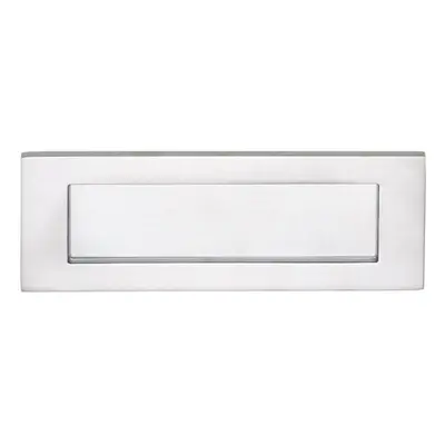 Inward Opening Letterbox Plate 242mm Fixing Centres x 95mm Satin Chrome