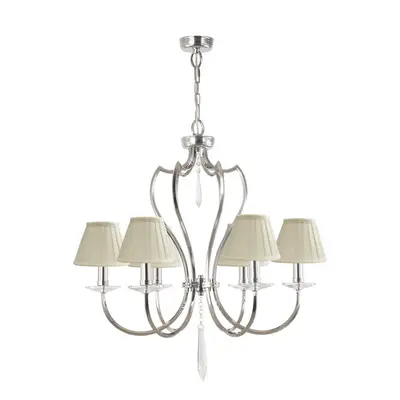 6 Bulb Chandelier LIght Highly Polished Nickel LED E14 60W