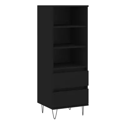 (black) vidaXL Highboard Sideboard Tall Storage Cabinet Side Cabinet Engineered Wood