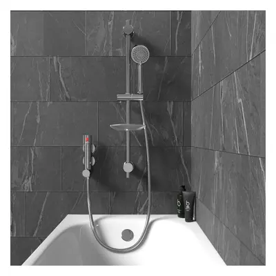 Mini Vertical Thermostatic Shower Mixer Valve & Slider Rail, Handset & Hose