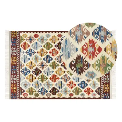 Wool Kilim Area Rug x cm Multicolour AKNALICH