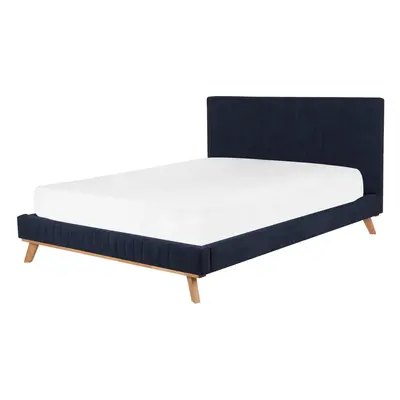 Bed TALENCE x cm (EU King Size) Chenille Dark Blue