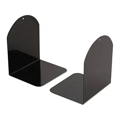 Universal Bookends with Magnetic Base, x x 7, Metal, Black