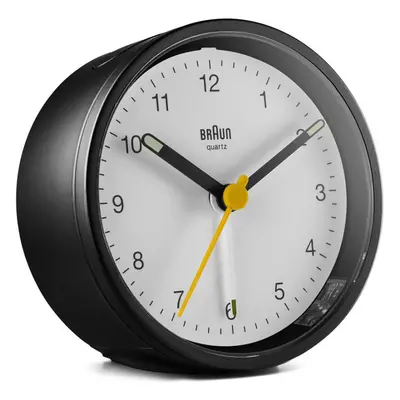 Braun Classic Analogue Alarm Clock with Snooze and Light, Black & White, BC12BW