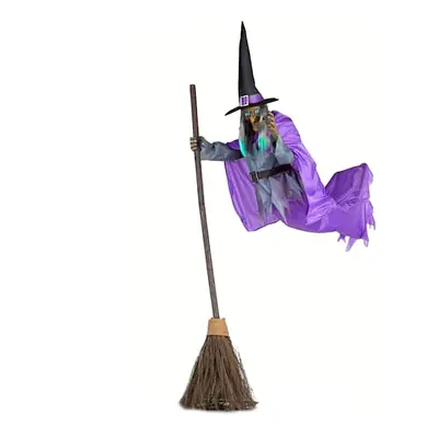 6ft Animated Hovering Witch Halloween Decoration with LEDs