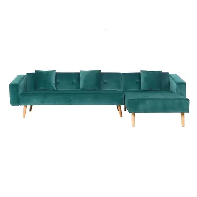 Corner Sofa VADSO Velvet Emerald Green Left Hand