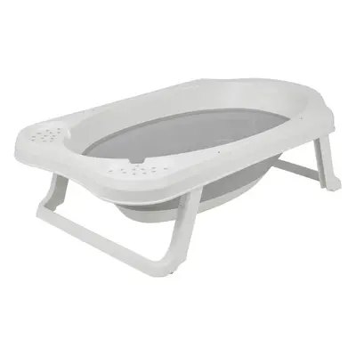 Plastic Grey & White Baby Bath on Stand Wash Tub Corner Compartments