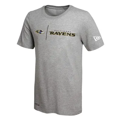 New Era NFL Men's Gametime Dri-Tek Cool Grey Short Sleeve T-Shirt, Baltimore Ravens, Medium