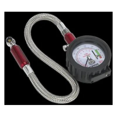 Tyre Pressure Gauge & Tyre Tread Depth Gauge - Flexible Hose 0-8bar(0-120psi)