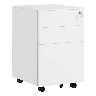 Vinsetto Steel File Cabinet with Lock Hanging Bar for Letter A4 Legal Size White