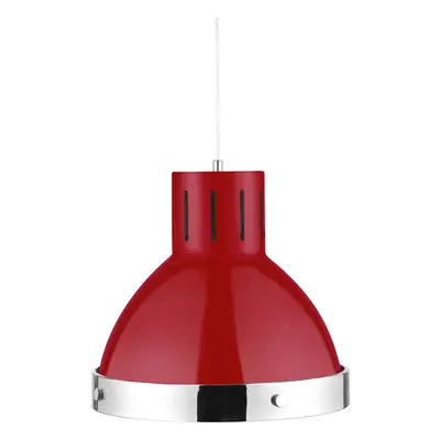 Premier Housewares Red and Chrome Pendant Light