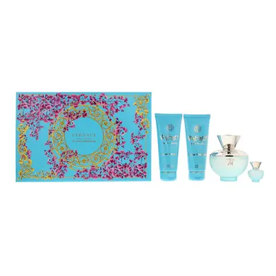 Versace Pour Femme Dylan Turqoise Piece Gift Set: Eau De Toilette 100ml - Shower Gel 100ml - Bod