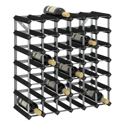 vidaXL Solid Pine Wood Wine Rack for Bottles Black Storage Bottle Holder