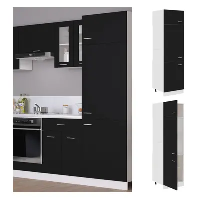 vidaXL Kitchen Cabinet Black Chipboard Cupboard Sideboard Storage Side Cabinet