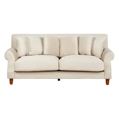 2 Seater Velvet Sofa Off-White EIKE