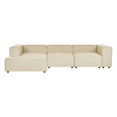 Corner Sofa APRICA Fabric Beige Right Hand