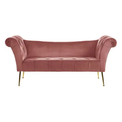 Velvet Chaise Lounge Pink NANTILLY