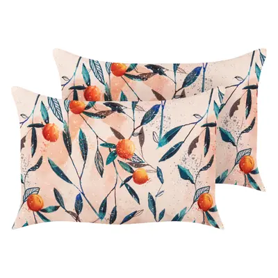 Set of Outdoor Cushions Plant Pattern PIALPETTA x cm Orange