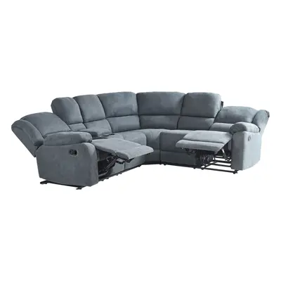 Corner Sofa ROKKE Fabric Grey Left Hand