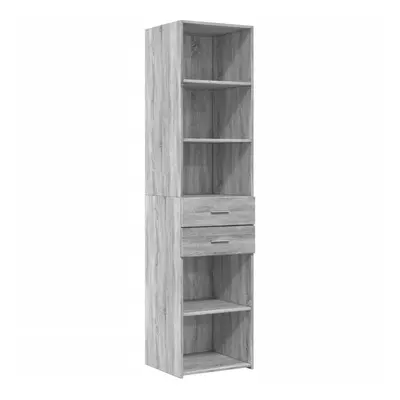 (grey sonoma) vidaXL Highboard Sideboard Cabinet Storage Cupboard Black Engineered Wood