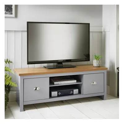 Millbrook TV Unit oak finish tops and attractive metal cabinet handles