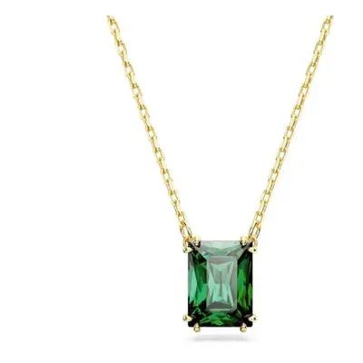 Swarovski Matrix Green Gold-tone Plated Rectangular Cut Pendant