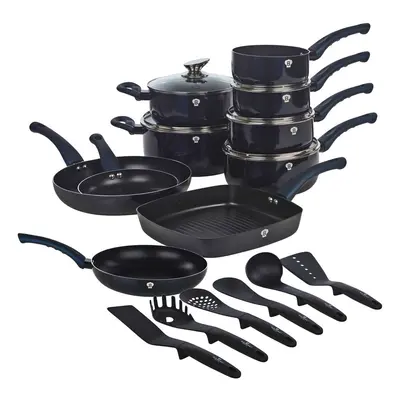 ( Aquamarine) Pcs Blauman Cookware Pots Grill Pans with Soft Touch Handles & Kitchen Tool Set