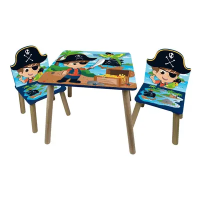 (Pirate) Kids Wooden Table & Chairs Themed Set Room Desk