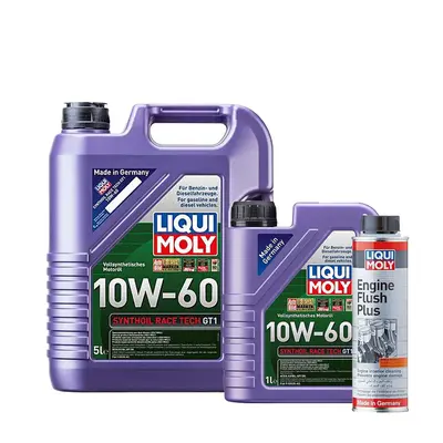 LIQUI MOLY SYNTHOIL RACE TECH GT1 10W-60 6L + ENGINE FLUSH PLUS - 300ml